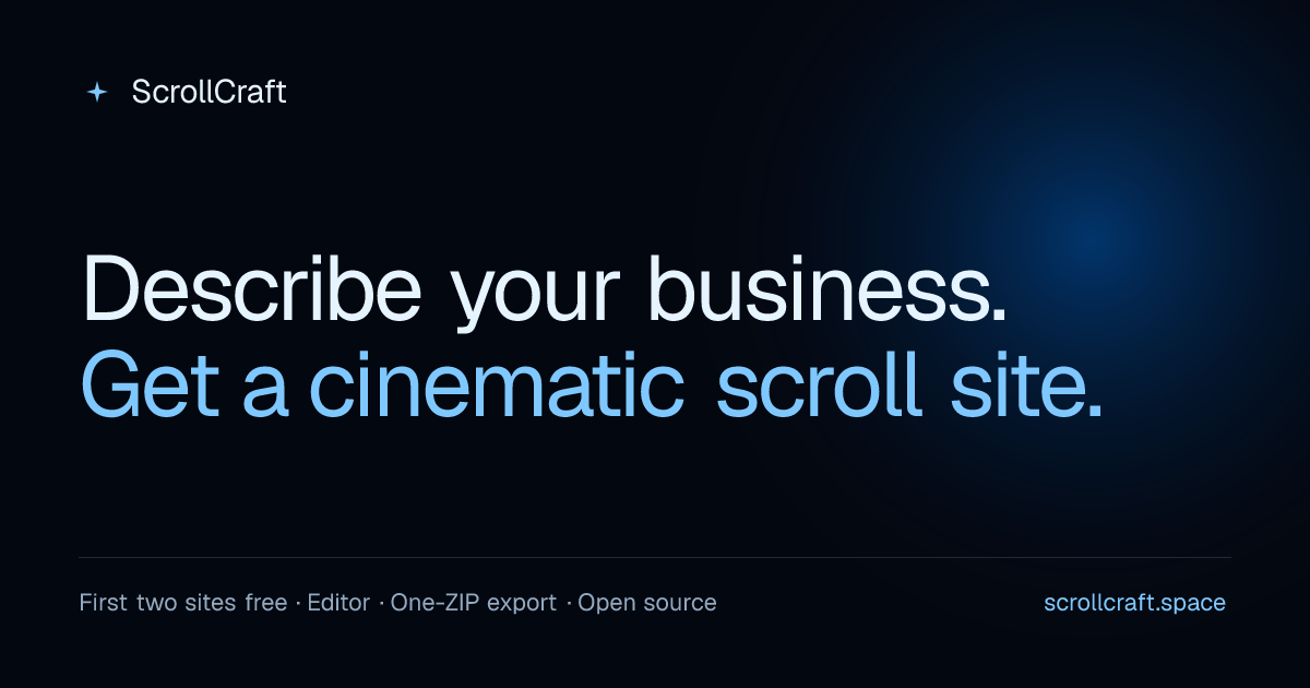 I built a site builder where you describe your business and get a scroll-animated website in 30 seco